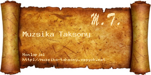 Muzsika Taksony névjegykártya